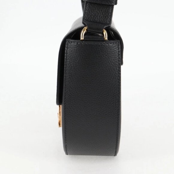 VERSACE Shoulder Bag Leather Black Gold Auth 118818A - Picture 6 of 13